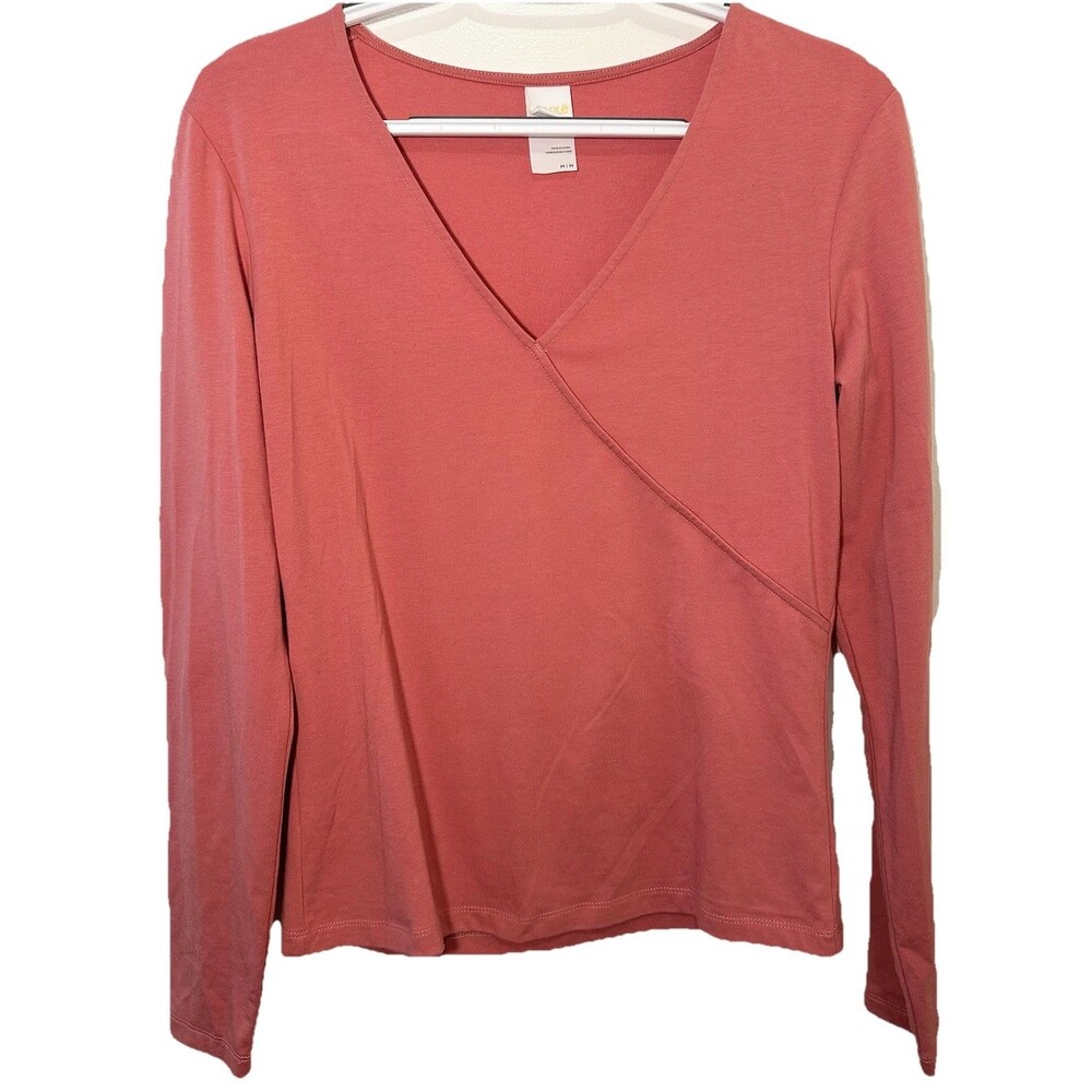 Lole Wrap Style Long Sleeve Top Medium Pink Stretch Athleisure Yoga